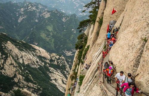 华山惊险图片,步步惊心，绝壁奇观一览无余  第3张